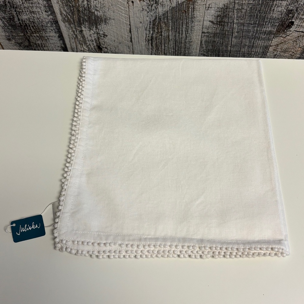 Juliska Berry Trim Napkin in White Set of 4